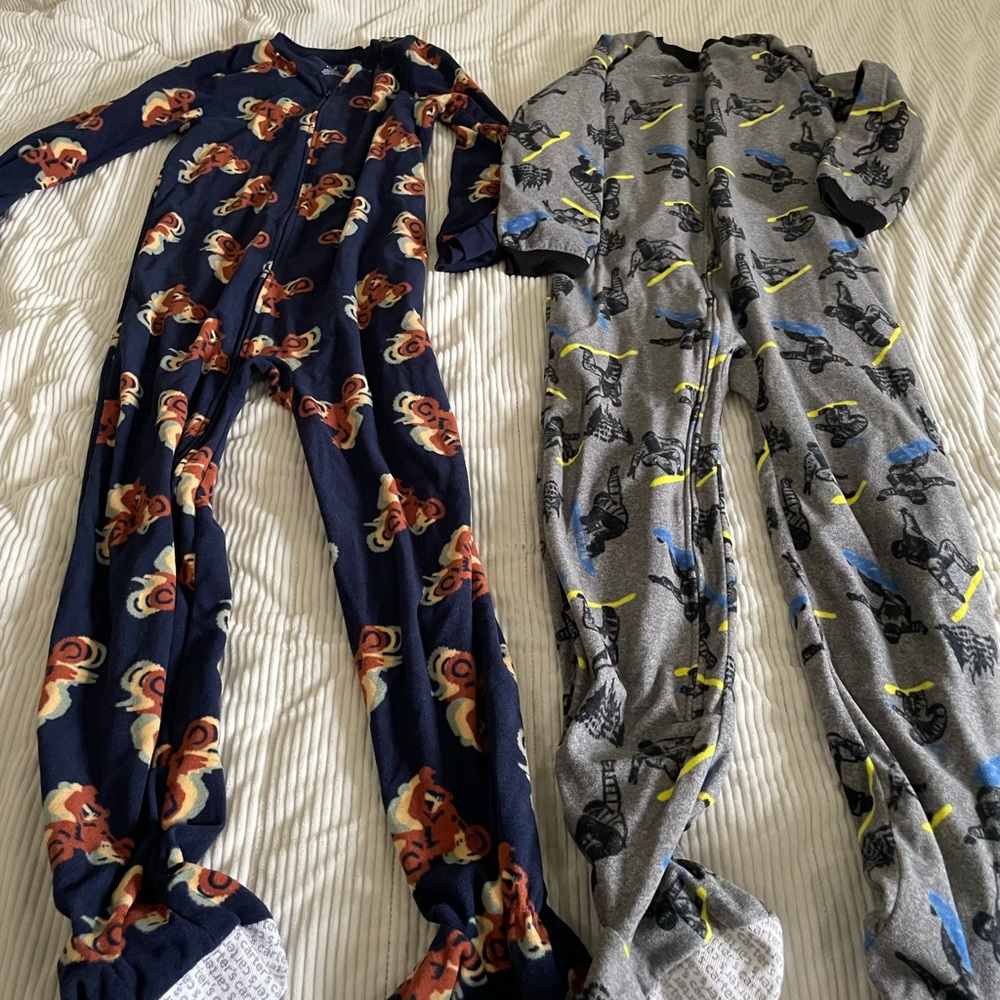 Carters Kids One Piece Pajamas - Navy and Gray